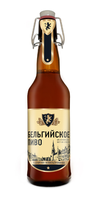 Пиво Бельгийское светлое нефильтр. пшеничное бут.0,5 л. Алк 4,5%