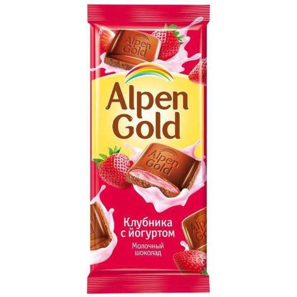 Шоколад Альпен Гольд клубника и йогурт 0,085 гр.