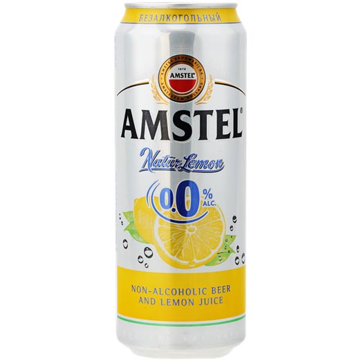 Пиво Амстел Лимон безалк. ж/б 0,43 л. Алк. 0,3% 